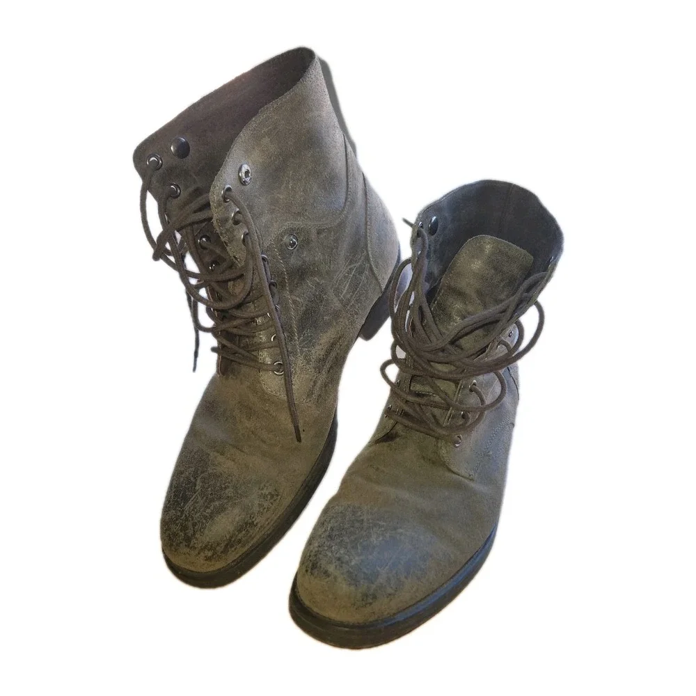 ASTON GREY Collection Leather Boot size US‎ 10 BROOKLYN Grey Ankle Boot